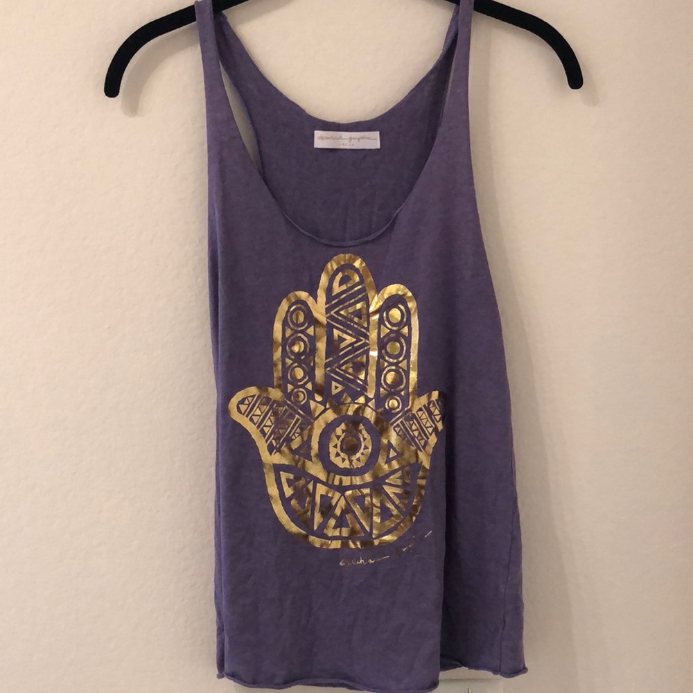 Spiritual Gangster Purple Hamsa Rackerback Tank Top